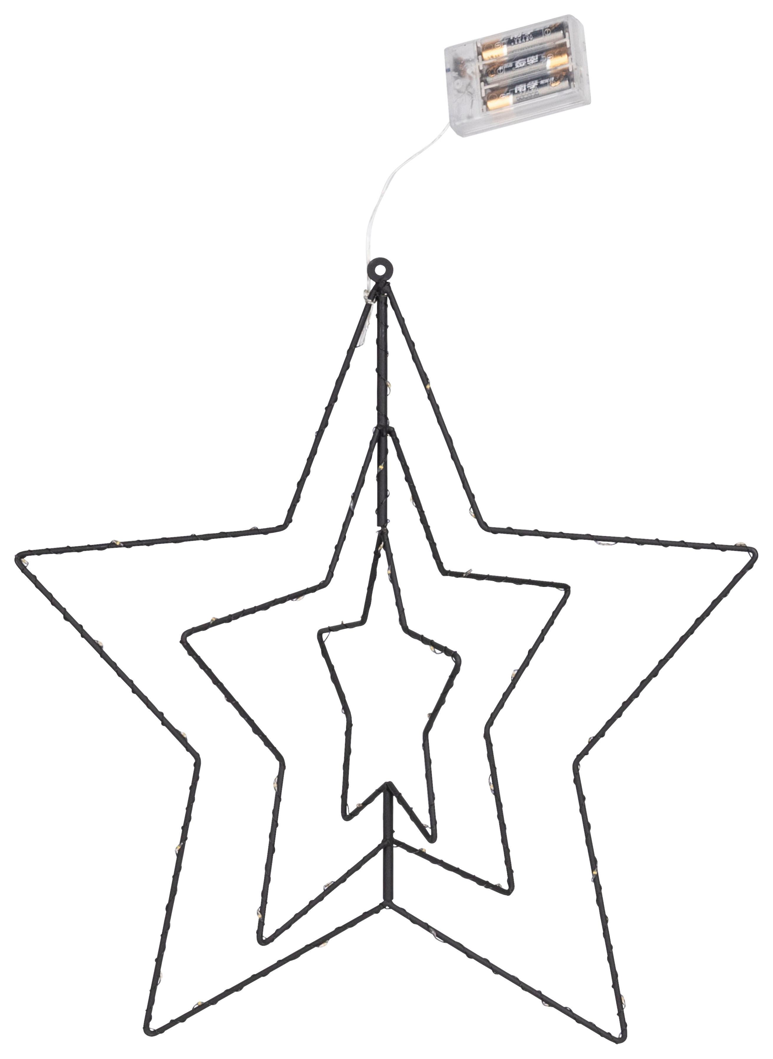 Függődísz Star - fekete, műanyag/fém (41,5/44/0,4cm) - Modern Living
