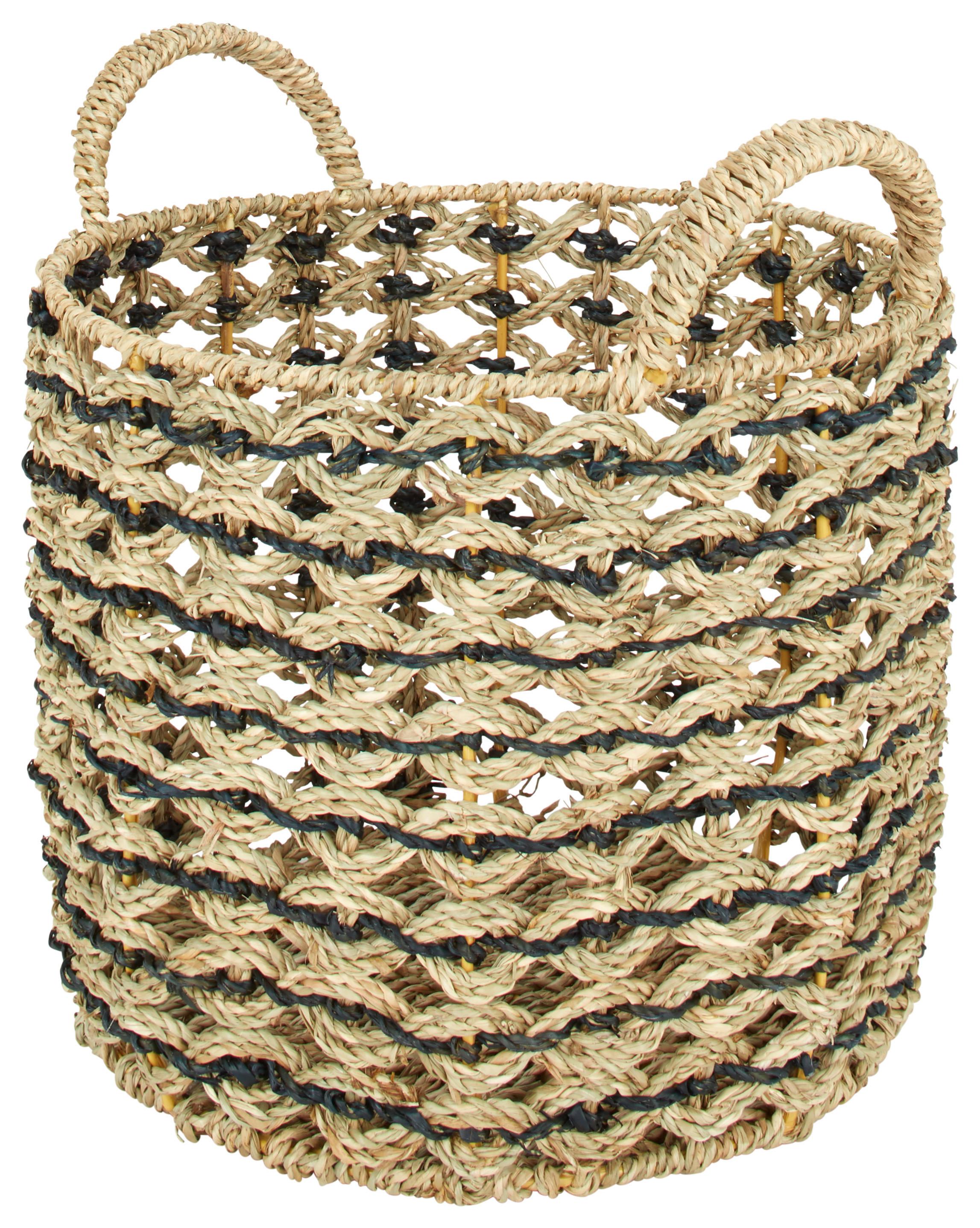 Kosár Jenny - natúr/fekete, természetes anyagok/fém (28/30cm) - Zandiara