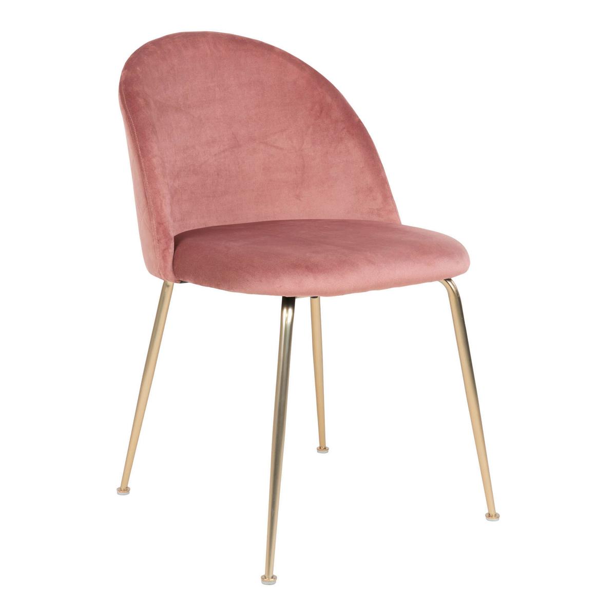 Stuhl-Set Geneve 2er-Set Rosa/Messingfarben - Messingfarben/Rosa, MODERN, Textil/Metall (51/78/56cm) - MID.YOU