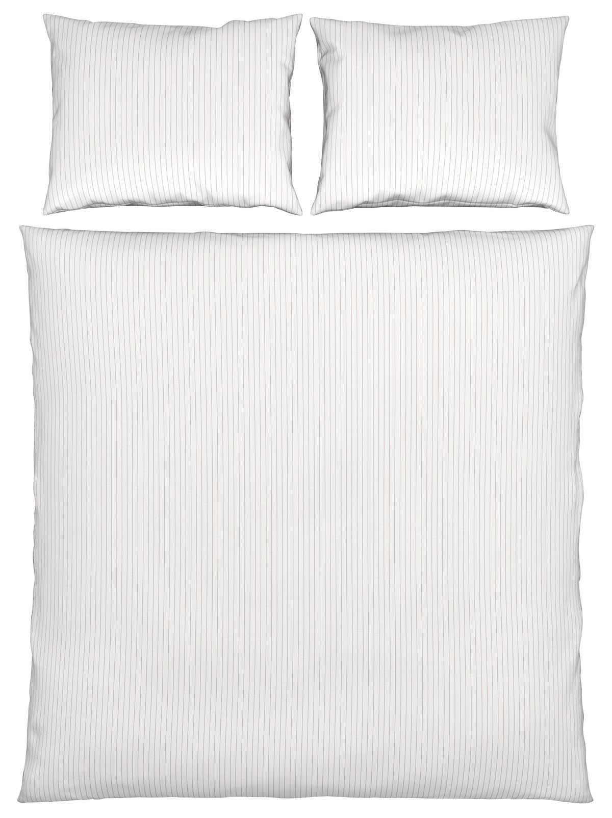 Posteljina Twill Streif 200x200/2x60x80cm - bijela/bež, Moderno, tekstil (200/200cm) - Mömax