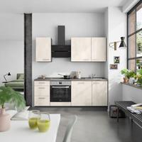 Küchenblock Riva High m. Geräten Weiß - Schieferfarben/Edelstahlfarben, MODERN, Holzwerkstoff/Metall (210cm) - Nobilia