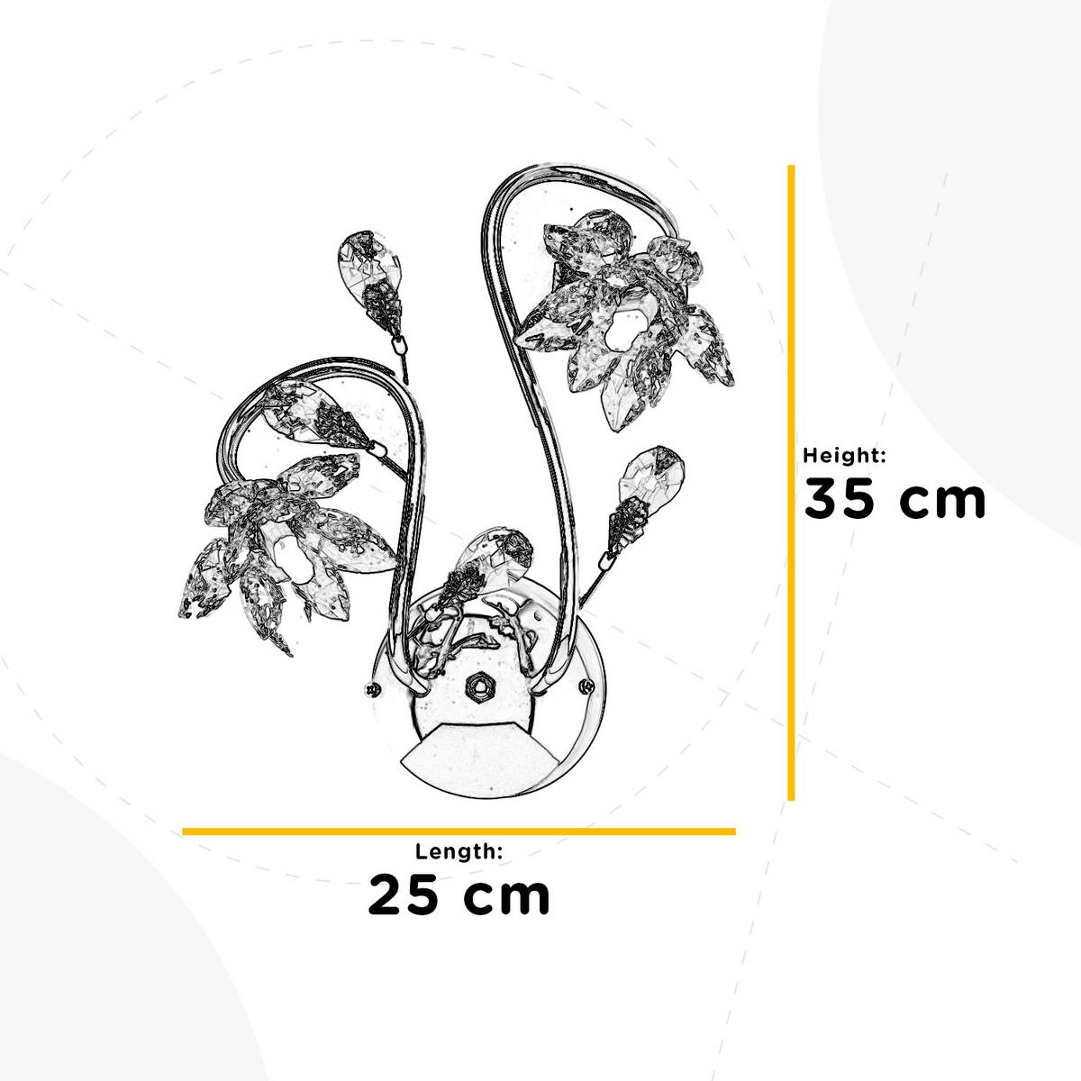 Wandleuchte Ninfea Chromfarben max. 3 Watt - Chromfarben, KONVENTIONELL, Glas/Metall (25/35cm)
