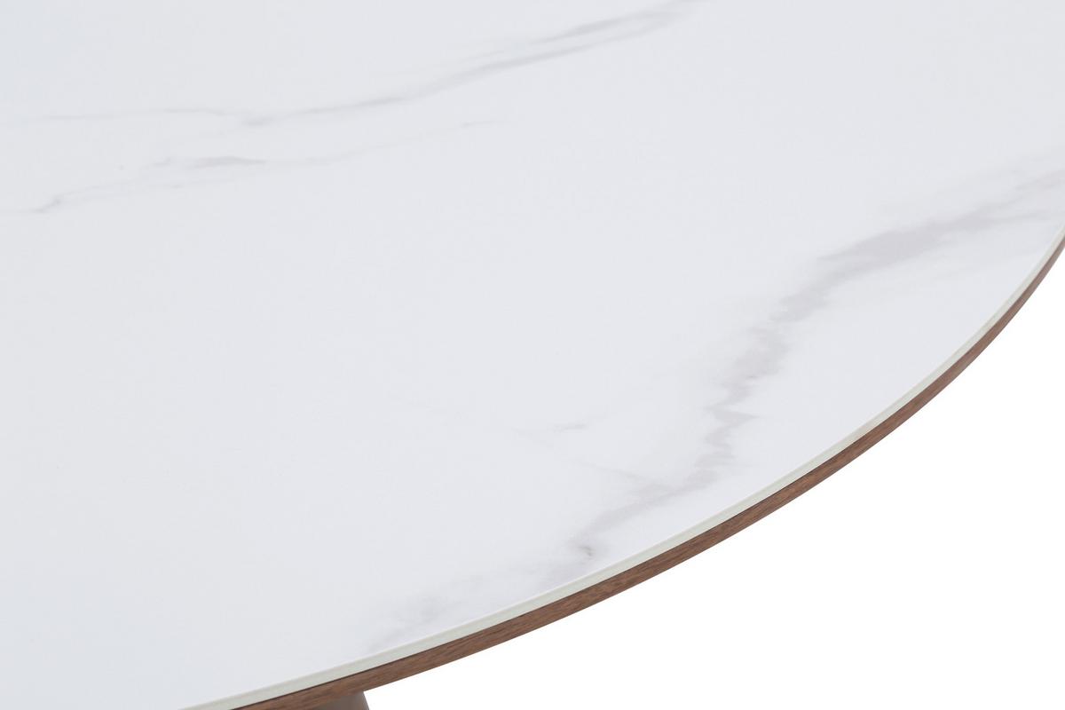 Jedilna Miza Aiden, Bela, Barva Oreha, Ø 120cm - barva oreha/bela, Moderno, leseni material/les (120/75cm) - MID.YOU