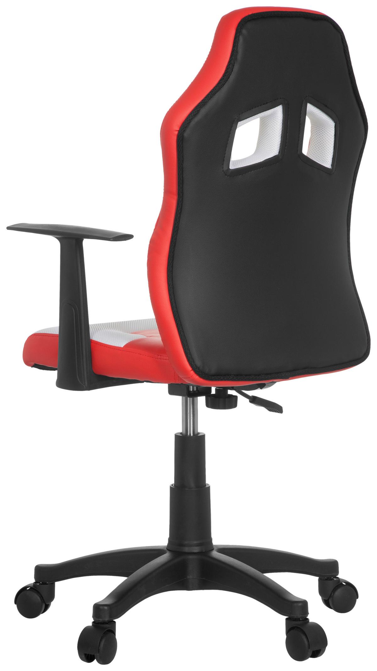 Mladinski Vrtljivi Stol Teen Game Al, Bela, Rdeča - rdeča/črna, Moderno, umetna masa/tekstil (54/105/48cm) - MID.YOU