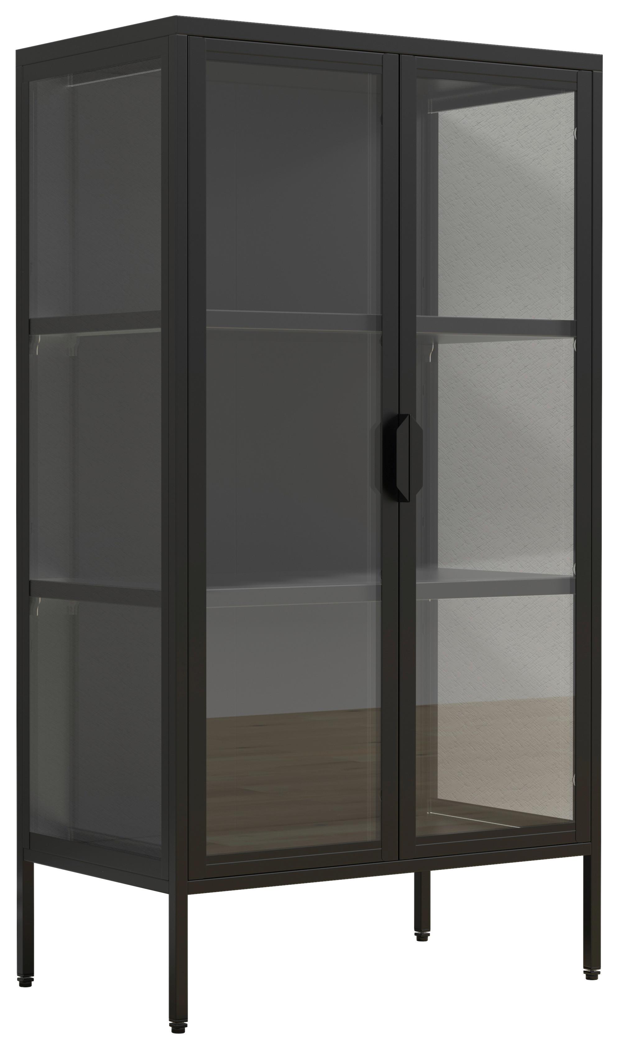 VITRINE FLOKA M - Weiss/Transparent, Design, Glas/Metall (60/110/35cm) - MID.YOU