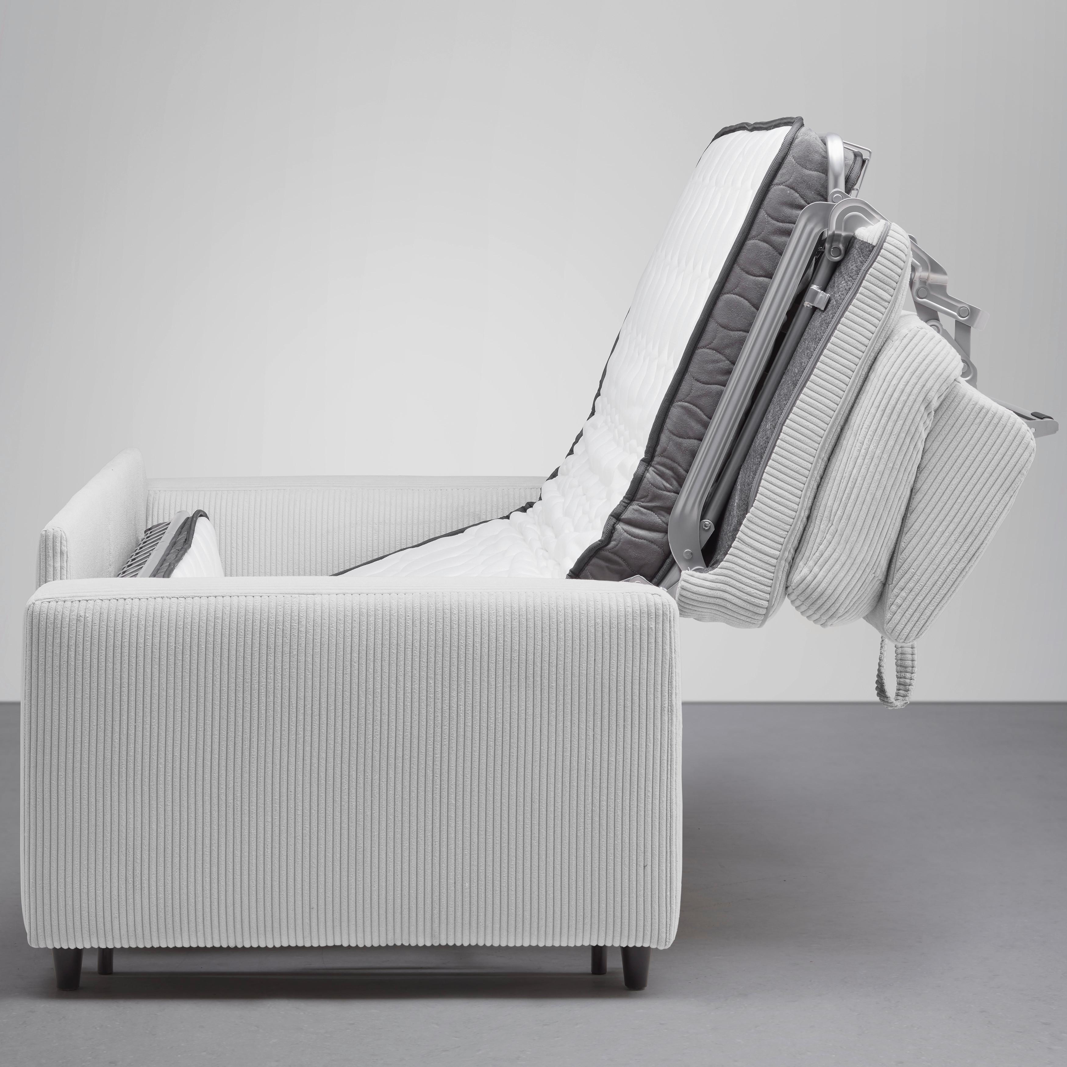 BÄDDSOFFA AGNETA -BASED- - ljusgrå/svart, Modern, trä/textil (200/83/97cm) - Based