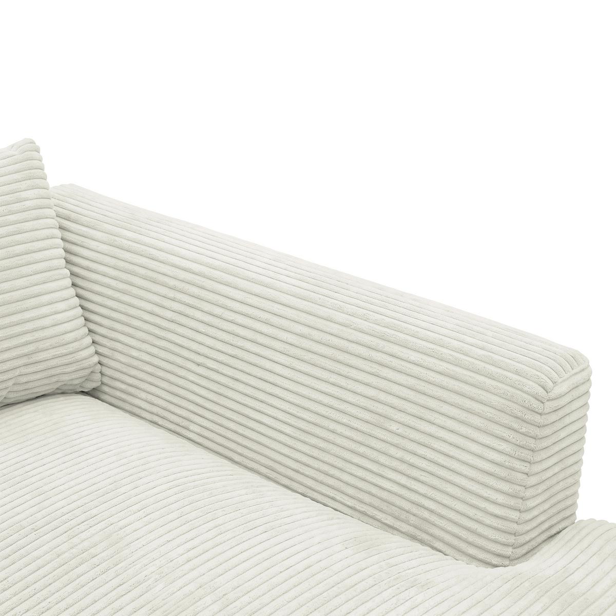 Ecksofa Pedro Creme - Creme/Schwarz, MODERN, Kunststoff/Textil (300/190cm) - Mömax