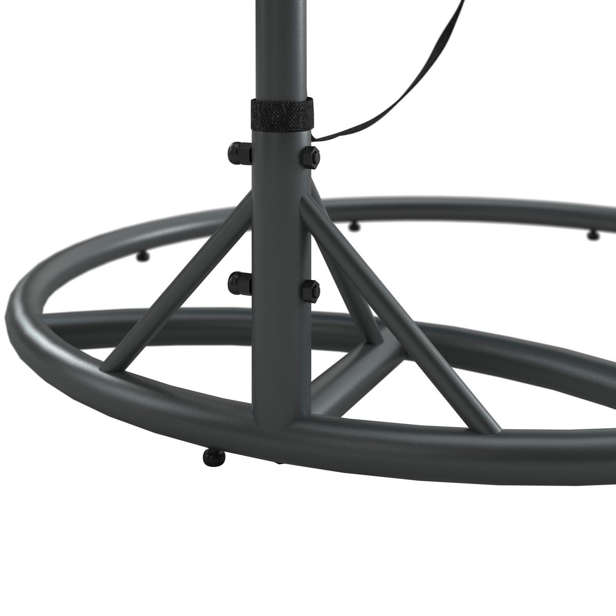 Fotoliu suspendat Enea - gri închis/turcoaz, Modern, plastic/metal (133/205/120cm) - Bessagi Garden