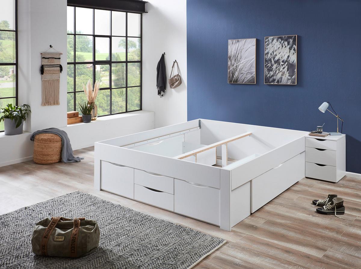 Krevet S Prostor. Za Odlaganje Noah - bijela, Konvencionalno, drvni materijal (180/200cm) - Modern Living