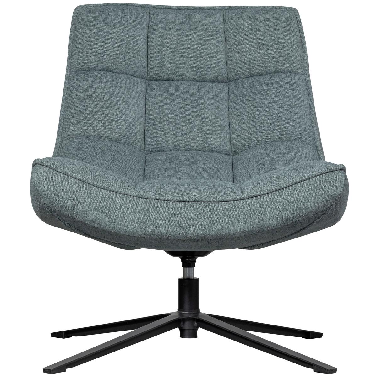 Sessel Maudi Blau B: 74 cm - Blau/Schwarz, Design, Textil/Metall (74/84/86cm) - Livetastic