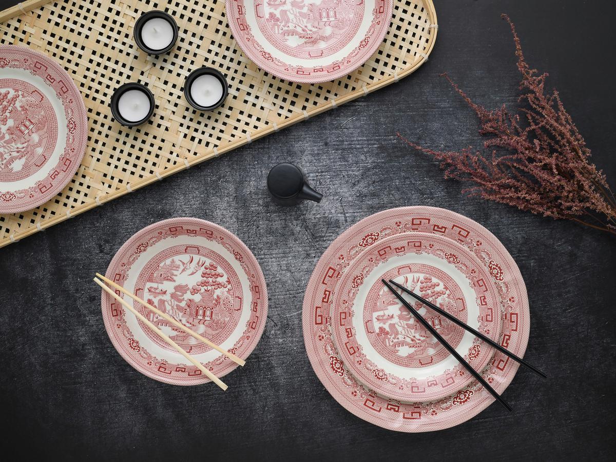 Jedilni Servis China Town, 18-Delni - rdeča/bela, Basics, keramika - Creatable