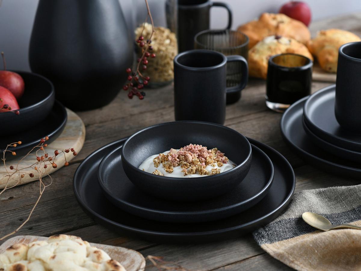 Étkészlet 25187 Uno Black, Kombiservice - fekete, Trend, kerámia - Creatable