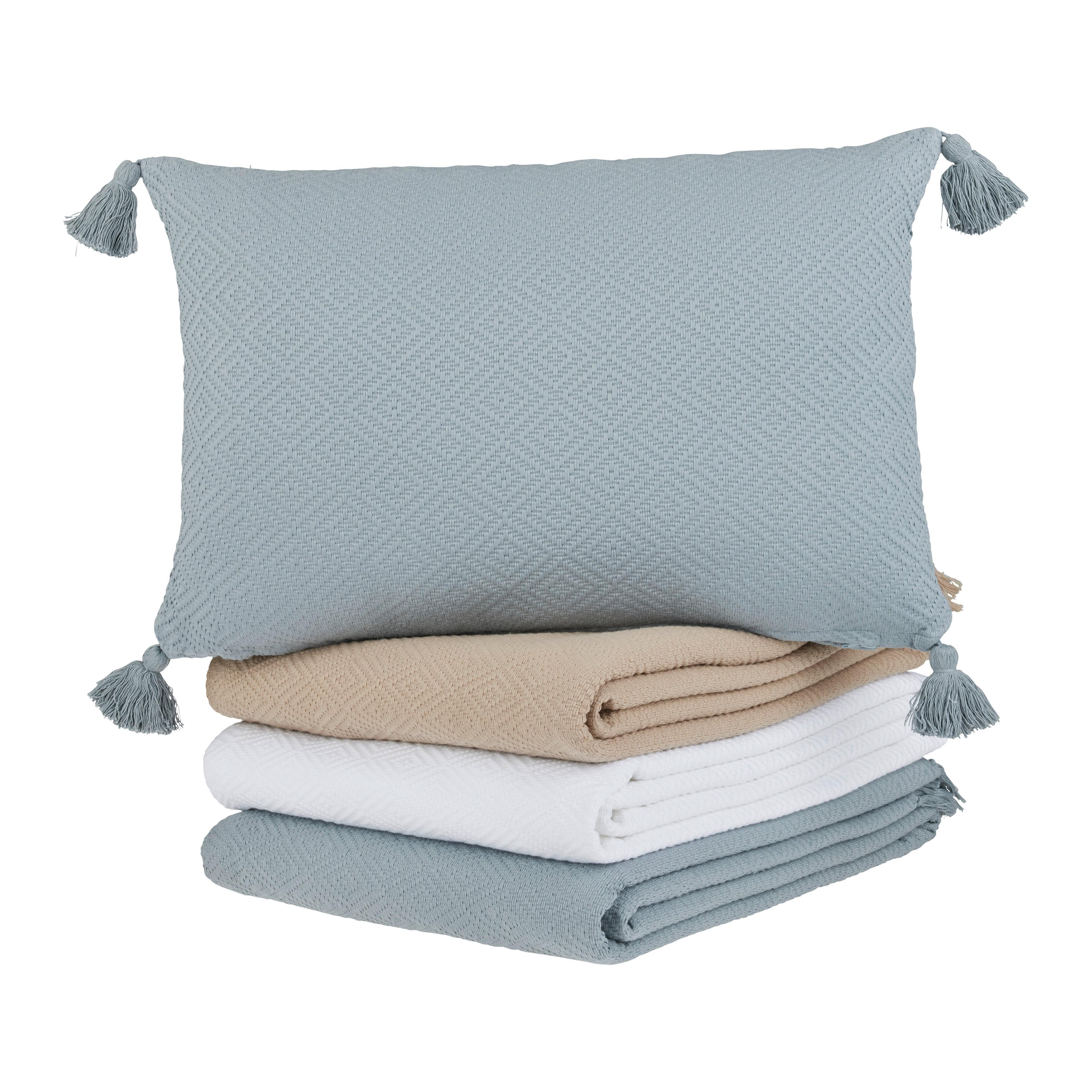 Tagesdecke Frieda Rauchblau ca. 130x180cm - Blau, Lifestyle, Textil (130/180cm) - Modern Living