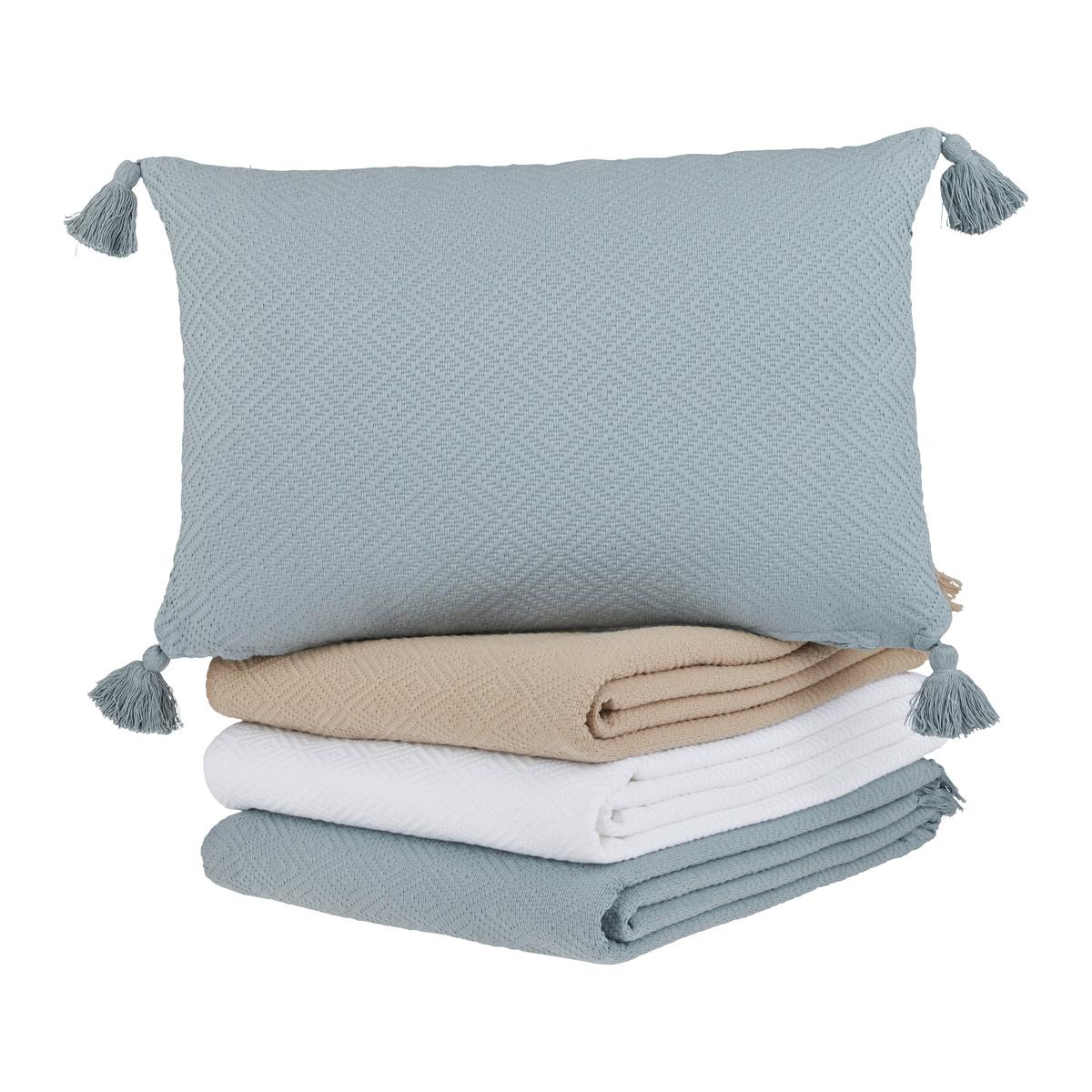 Tagesdecke Frieda Rauchblau ca. 130x180cm - Blau, LIFESTYLE, Textil (130/180cm) - Modern Living