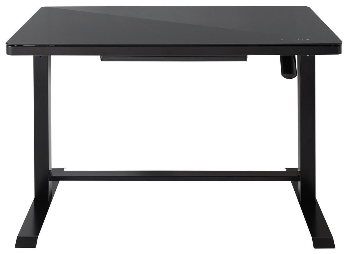 Íróasztal, Állítható Magasságú Lift4home - fekete, Modern, Üveg/fém (120/72-120/60cm)