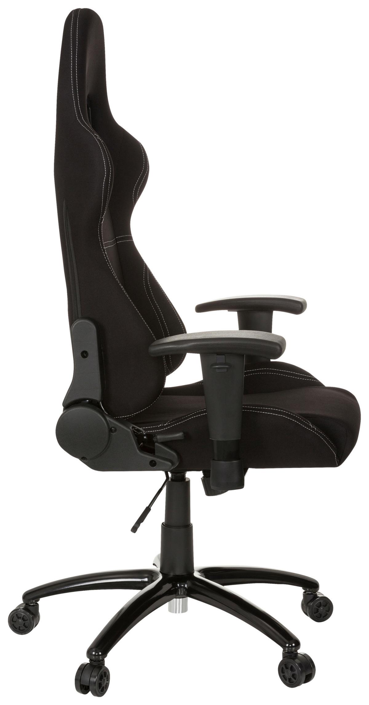 Gaming Stol Game Force, Črna - črna/bela, Basics, kovina/umetna masa (72/140/63cm) - MID.YOU