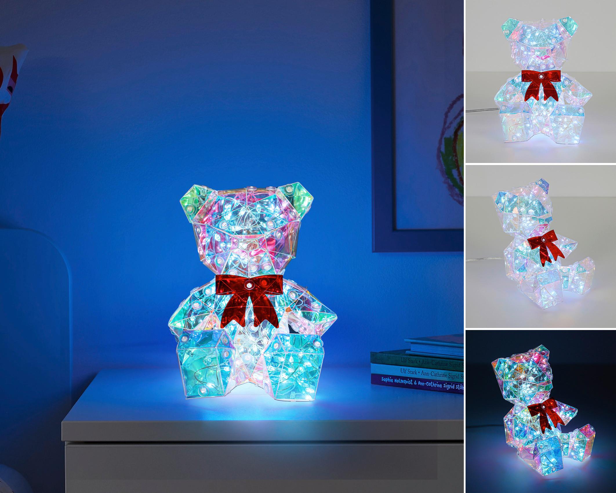 LED-DEKORATIONSLAMPA GIGA - röd/pärlemor, Modern, plast (11/11,5/13,5cm) - Mömax