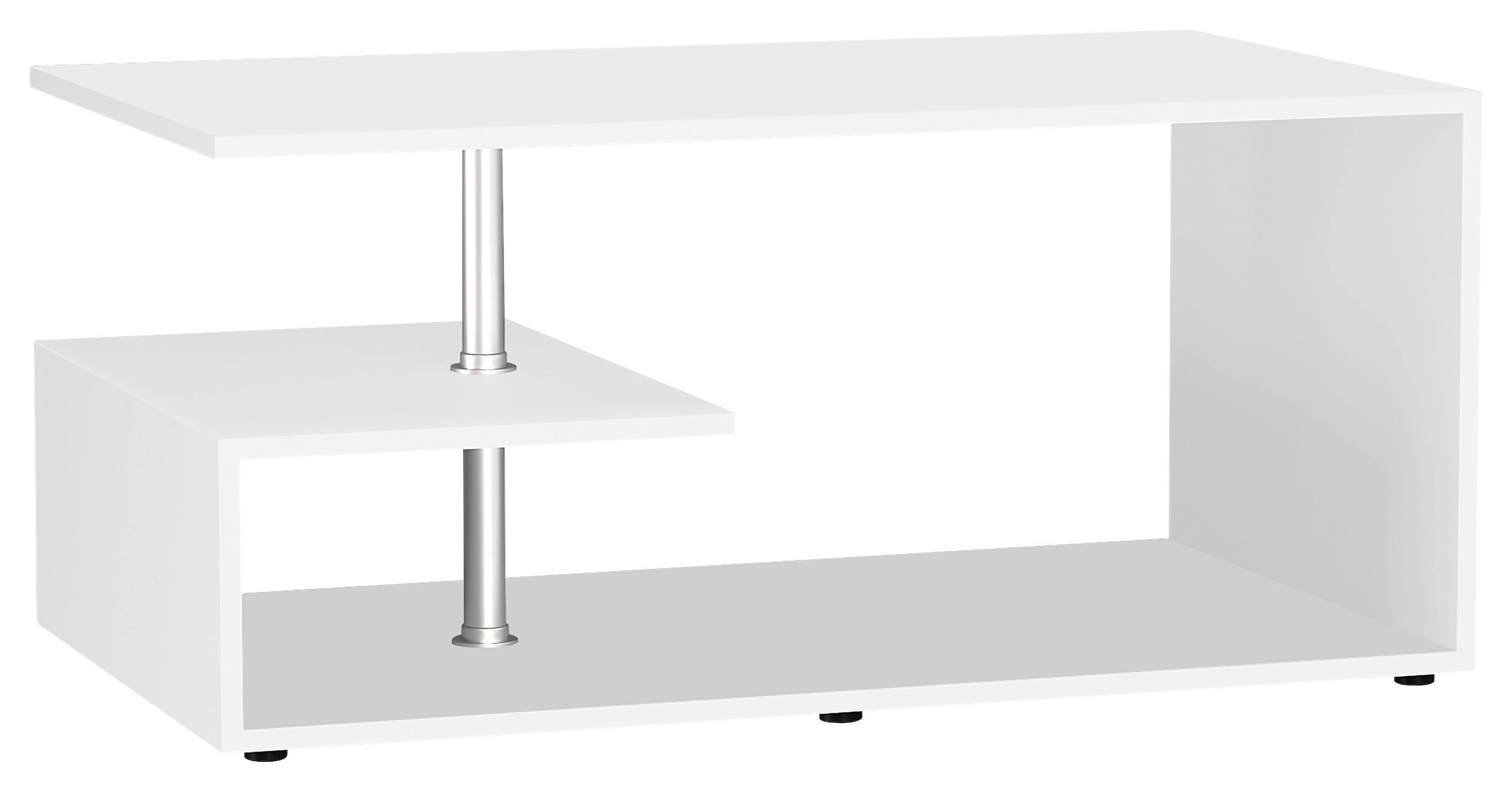 Couchtisch Maliso M - Weiss/Schwarz, Design, Holzwerkstoff/Kunststoff (91/53/42cm) - MID.YOU