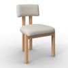 Stuhl Jonna Creme Bouclé Gepolstert - Creme/Naturfarben, MODERN, Holz/Textil (51/82/53cm) - Bessagi Home