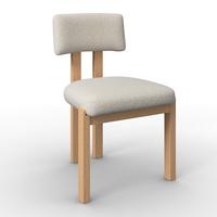 Stuhl Jonna Creme Bouclé Gepolstert - Creme/Naturfarben, MODERN, Holz/Textil (51/82/53cm) - Bessagi Home