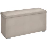Truhenbank in Beige - Beige/Schwarz, KONVENTIONELL, Kunststoff/Textil (111/54/39cm) - Premium Living