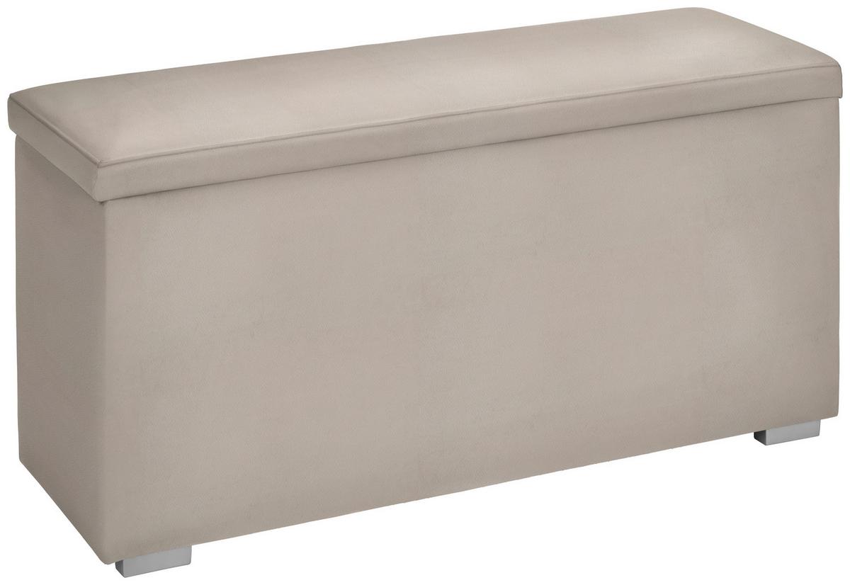 Truhenbank in Beige - Beige/Schwarz, KONVENTIONELL, Kunststoff/Textil (111/54/39cm) - Premium Living