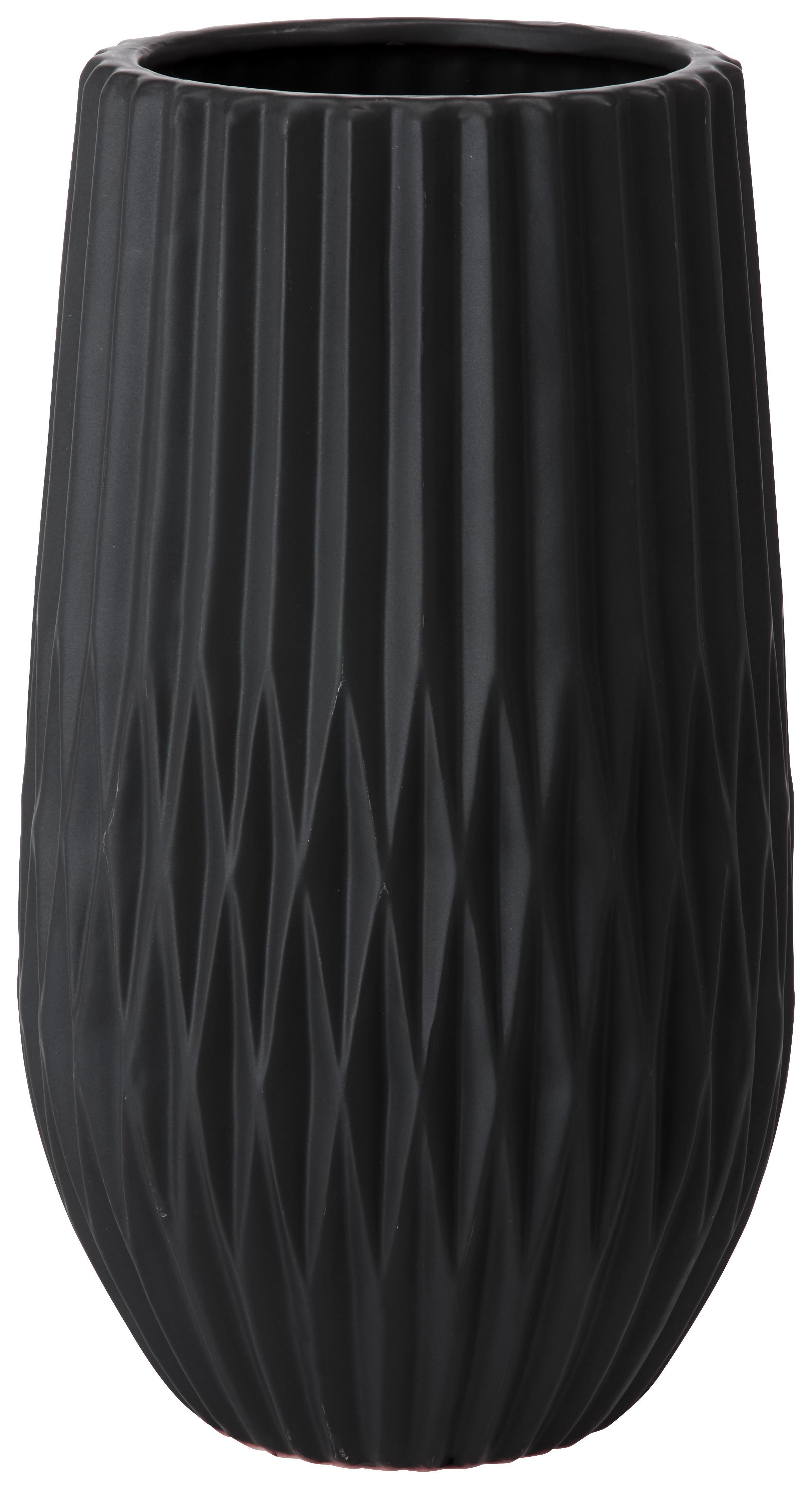 Vase Silvan aus Steingut - Schwarz, Keramik (17/31cm)