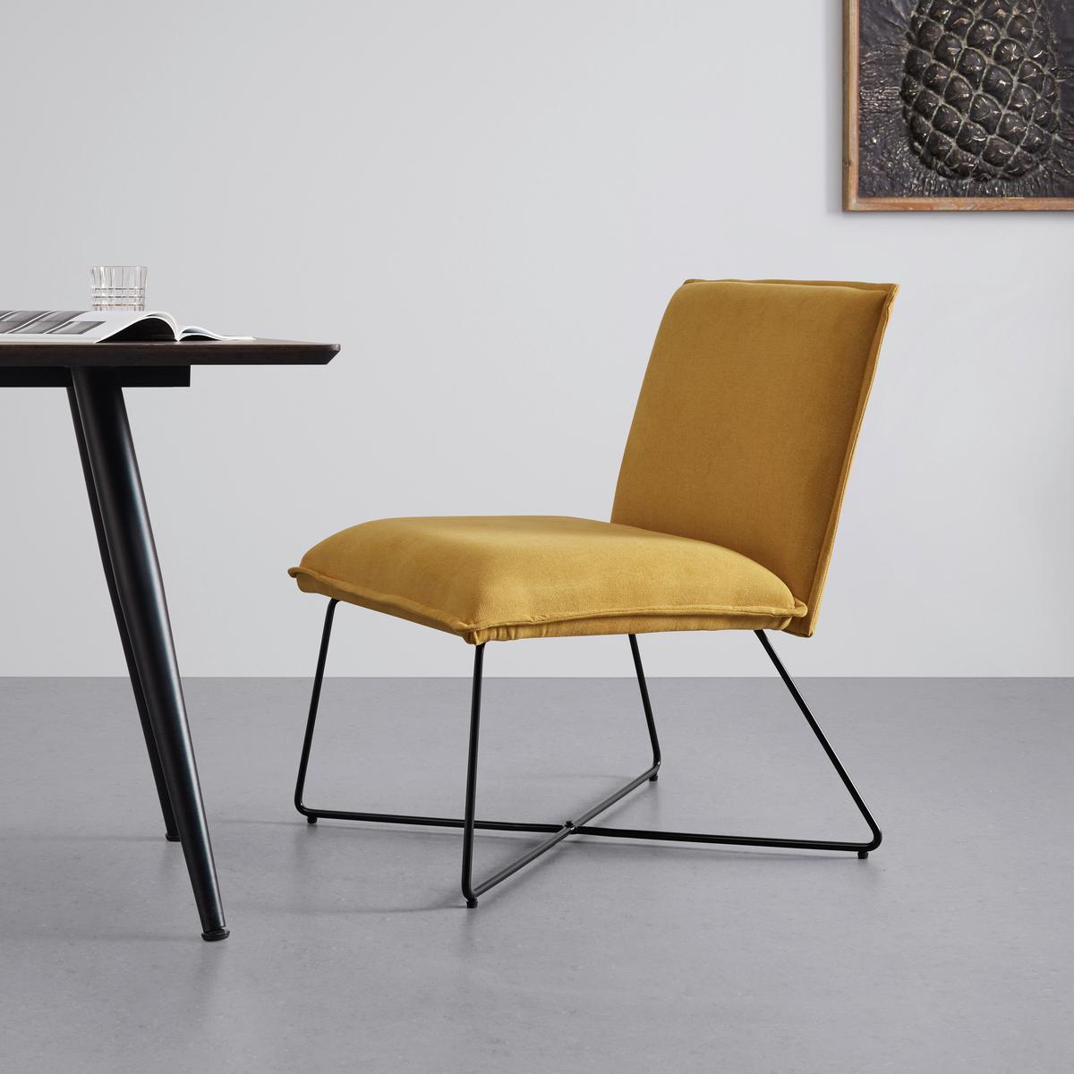 Sessel Filip Gelb Webstoff - Gelb, MODERN, Holz/Textil (63cm) - Bessagi Home