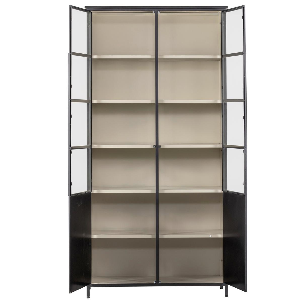 Vitrine Exhibit Schwarz - Schwarz, Design, Glas/Metall (96/200/40cm) - Livetastic