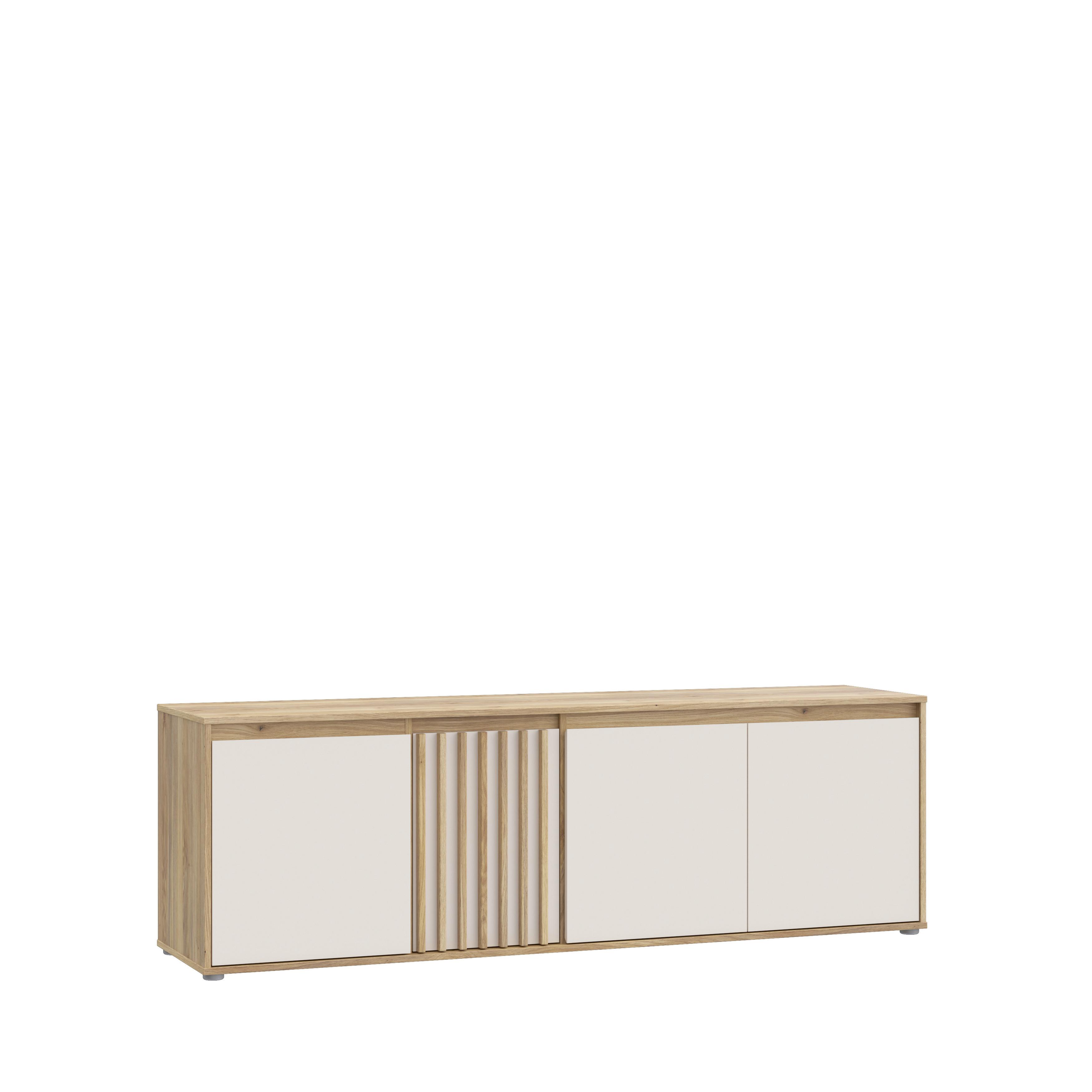 Tv Komoda Eliston - siva/boje hrasta, Natur, drvni materijal/plastika (174,3/56,1/41,5cm) - Modern Living