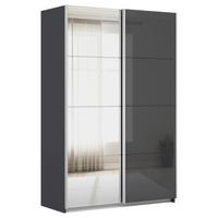 Ormar S Kliznim Vratima Feldkirch - srebrne boje/antracit visoki sjaj, Moderno, staklo/drvni materijal (136/210/62cm) - Modern Living