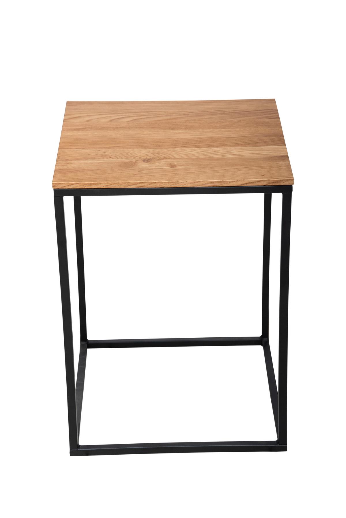 Beistelltisch B154403 Justus - Eichefarben/Schwarz, Natur, Holz/Metall (40/40/54cm) - Globo