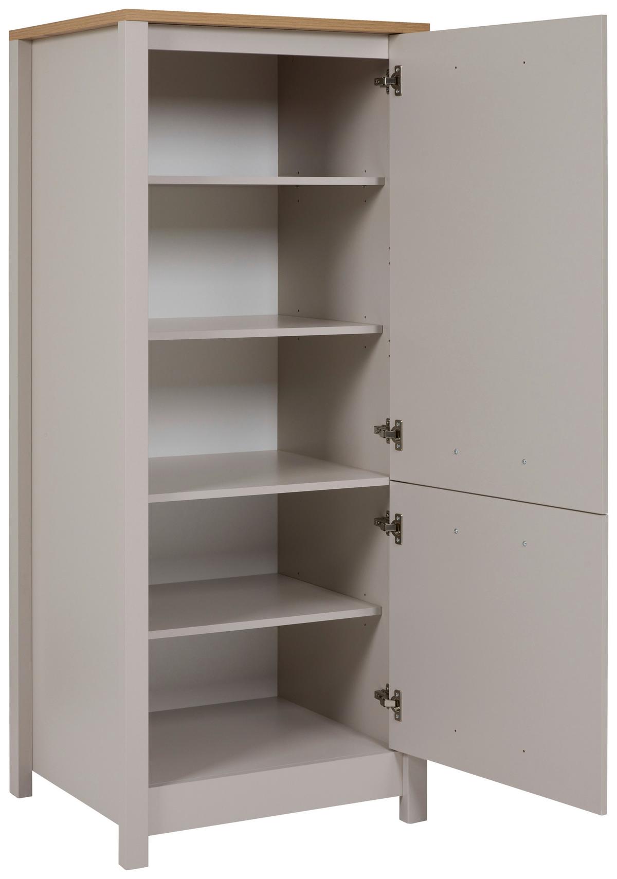 Geräteumbauschrank Sardegna Kaschmir/Eiche - Kaschmir/Silberfarben, ROMANTIK / LANDHAUS, Holzwerkstoff/Metall (70/167/60cm) - home24