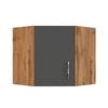 Held Eckoberschrank ca. 60 cm Anthrazit/Eiche - Chromfarben/Anthrazit, MODERN, Holzwerkstoff/Metall (60/57/60cm) - Held