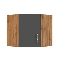 Held Eckoberschrank ca. 60 cm Anthrazit/Eiche - Chromfarben/Anthrazit, MODERN, Holzwerkstoff/Metall (60/57/60cm) - Held