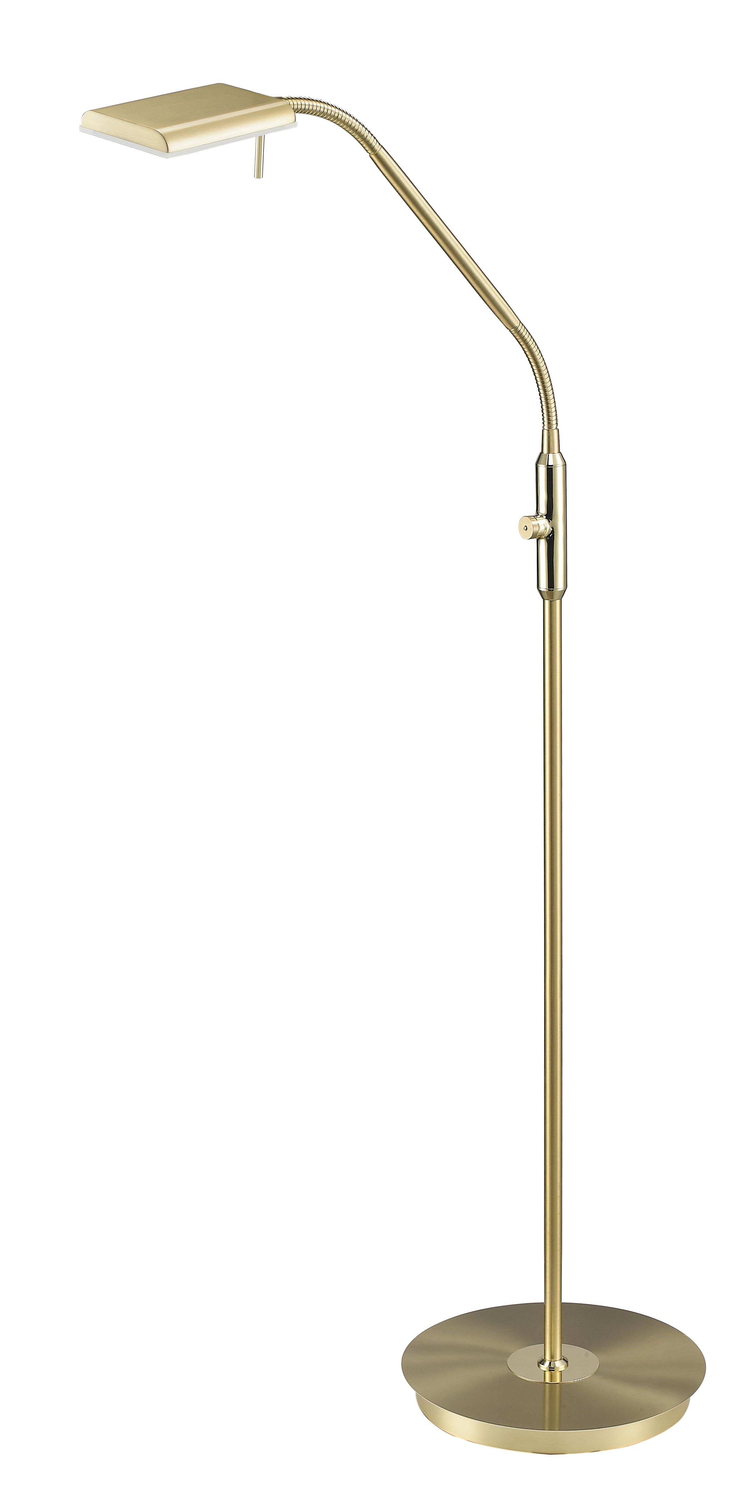 LED-Stehleuchte Bergamo in Messingfarben max. 12 Watt - Messingfarben, Design, Kunststoff/Metall (135cm) - Trio Leuchten