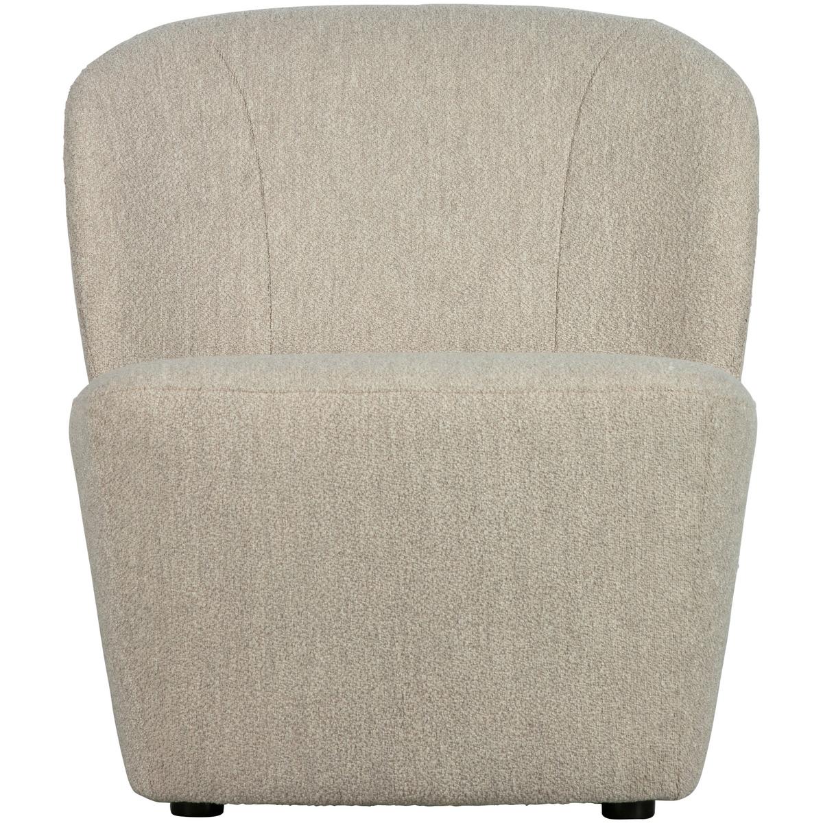Cocktailsessel Lofty Naturfarben Bouclé - Schwarz/Naturfarben, Design, Kunststoff/Textil (68/75/72cm) - Livetastic