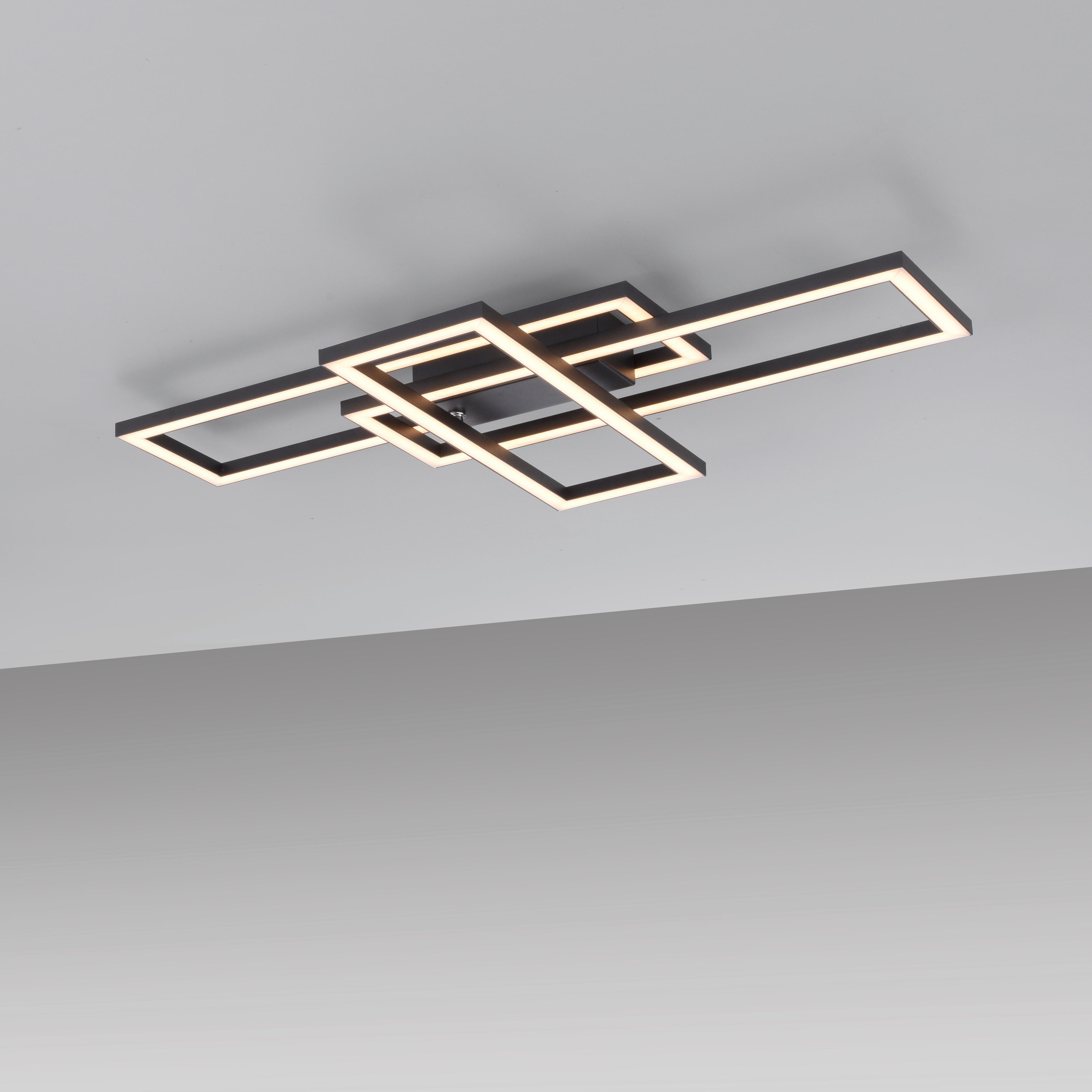 LED-Deckenleuchte Iven Schwarz max. 19 Watt - Schwarz, MODERN, Kunststoff/Metall (65/34,8/6,8cm)