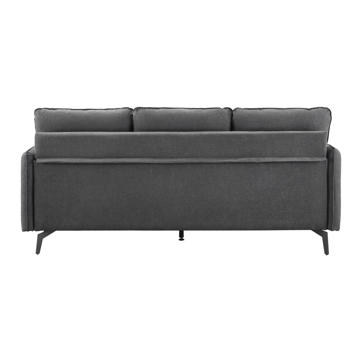 Ecksofa AURORA dunkelgrau Metallfuss - Dunkelgrau/Schwarz, Modern, Holz/Textil (193/86/136cm) - Bessagi Home