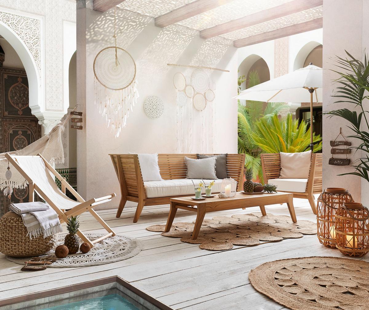 Sonnenschirm Alu Wood Ultra Naturfarben ca. 350x350cm - Eschefarben/Naturfarben, Design, Textil/Metall (350/350cm) - Doppler