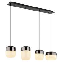 Viseča Led-svetilka 15721-4 Cristallica - barve grafita/prozorno, Design, kovina/steklo (99/20cm) - Globo