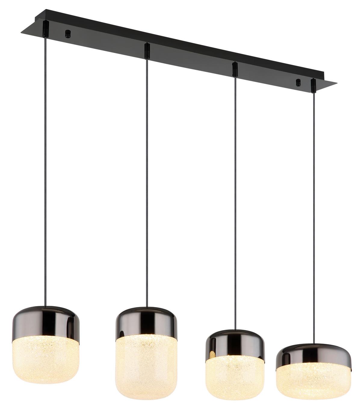 Viseča Led-svetilka 15721-4 Cristallica - barve grafita/prozorno, Design, kovina/steklo (99/20cm) - Globo