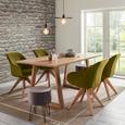 Naslanjač Chill - zelena/hrast, tekstil/les (60/83/50/65cm) - Modern Living