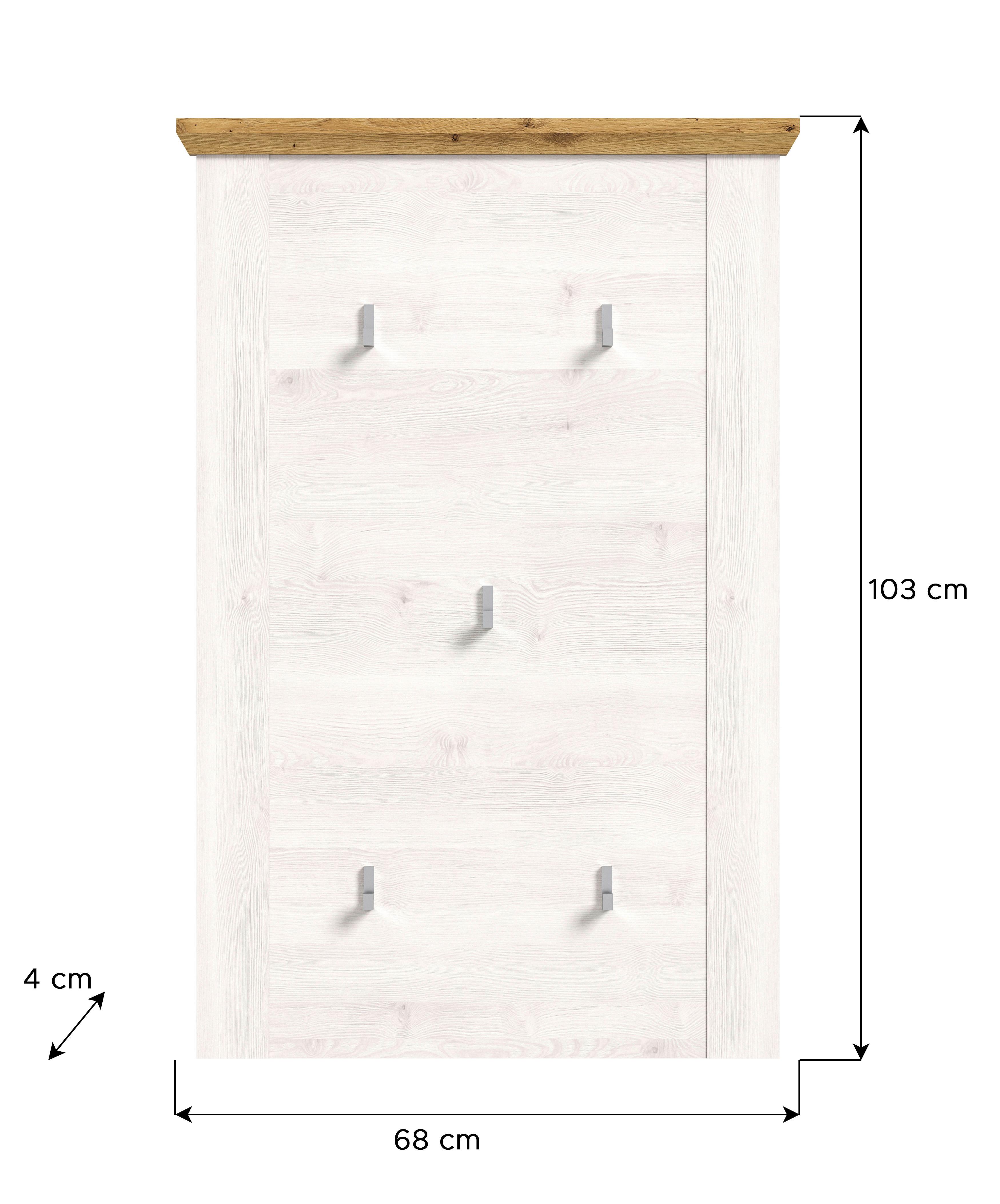 Garderobenpaneel Verona ca. 64x103 cm Lärche/Eiche - KONVENTIONELL, Holzwerkstoff (64/103/4cm) - MID.YOU