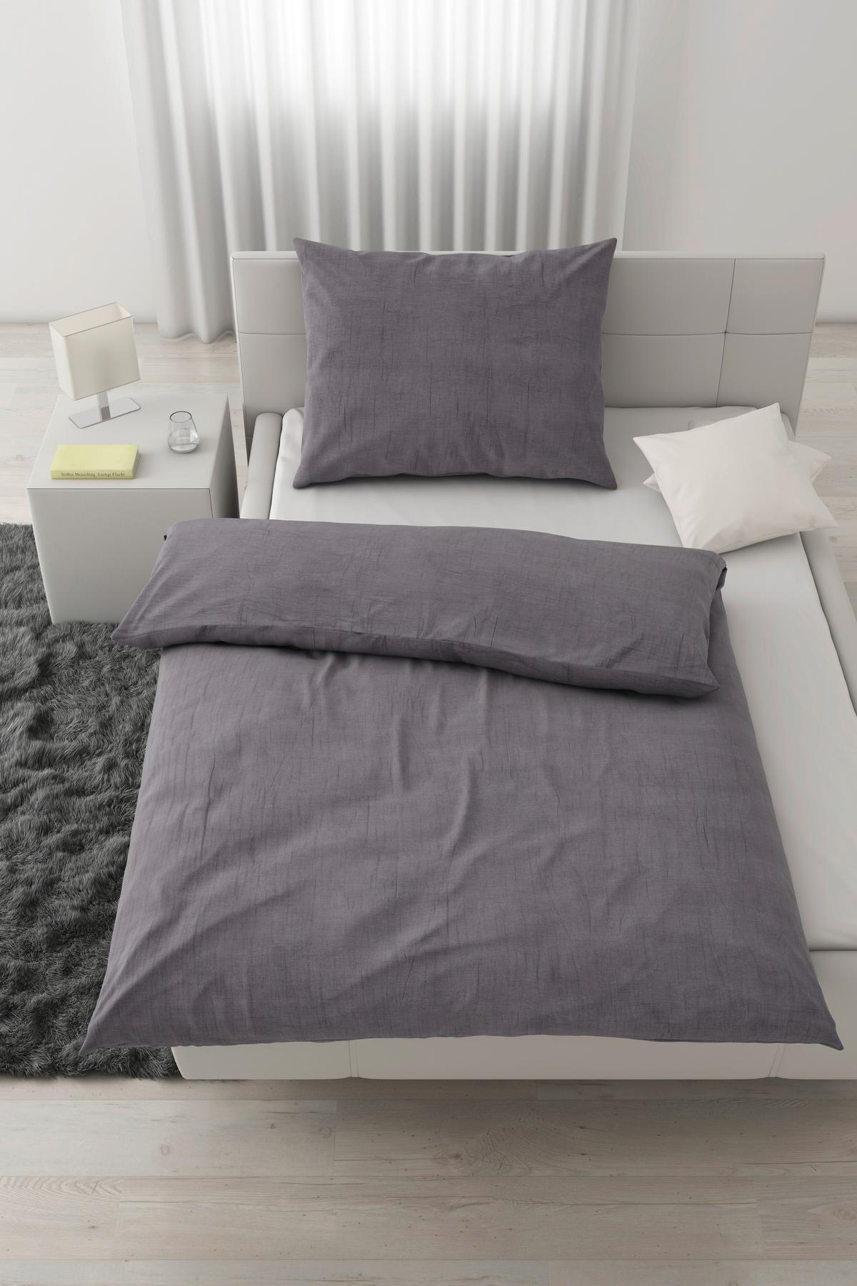 BETTWÄSCHESET MELANIA - Grau, Lifestyle, Textil (160/210cm) - Modern Living