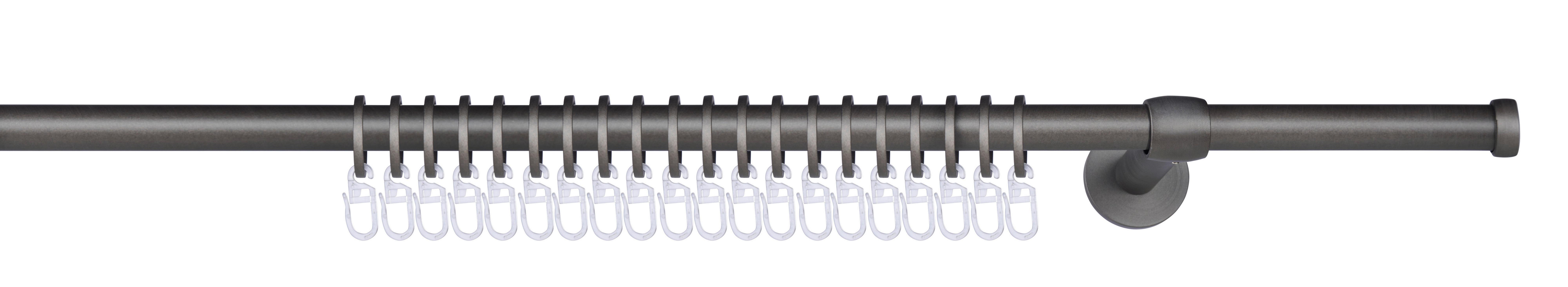 Rundstangenset Brush Dunkelgrau - Modern, Metall (160-280cm) - Premium Living