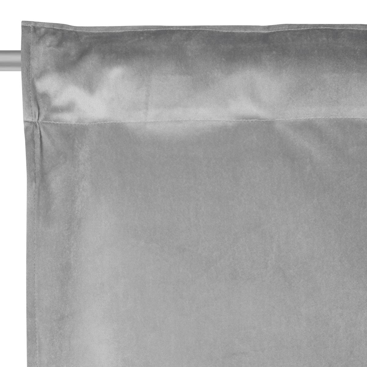 ZASŁONA GOTOWA PABLO - kolor srebrny, Basics, tkanina (135/245cm) - Esposa