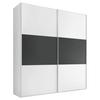 Dulap cu uși culisante INCLUDO - alb/antracit, Design (167/222/68cm) - Premium Living