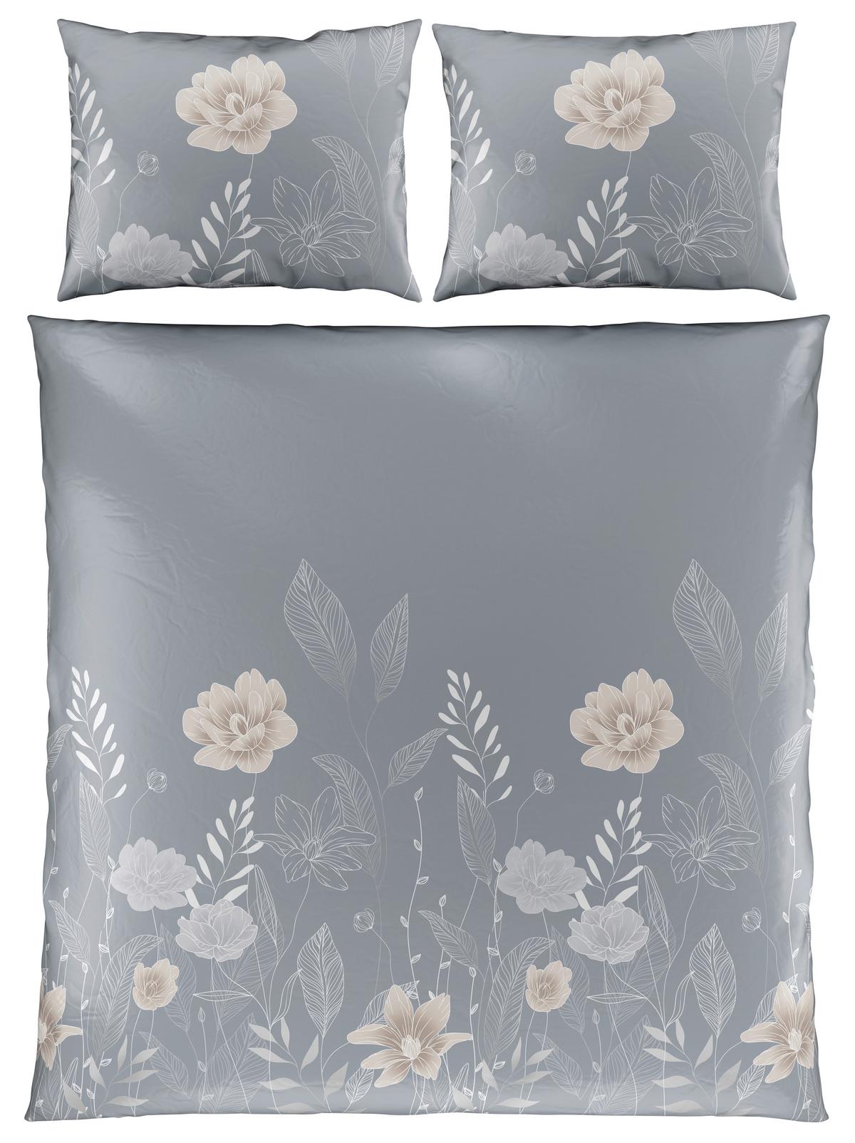 Posteljnina Nala Xxl, Siva, 2x60/80, 200/200 - siva, Romantika, tekstil (200/200cm) - Mömax