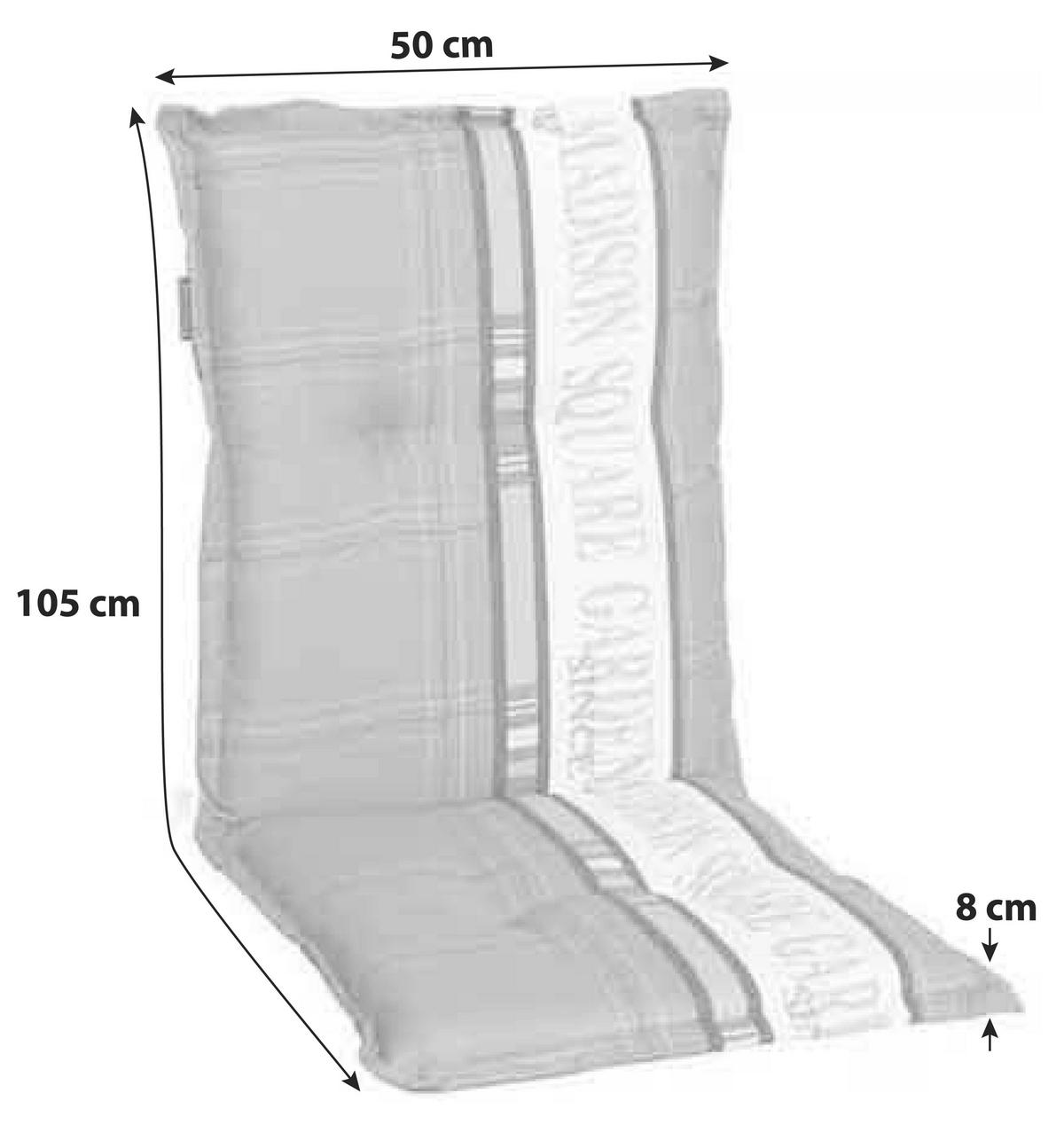 Sesselauflagen-Set Garden 4-tlg. Hochlehner Grau - Grau, KONVENTIONELL, Textil (50/8/105cm) - Ambia Garden